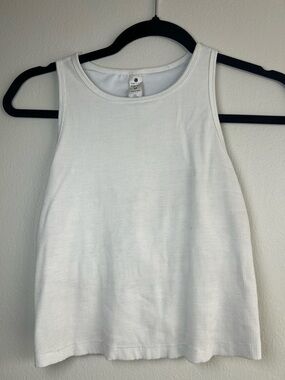 Yogalicious White Ribbed Tank Top